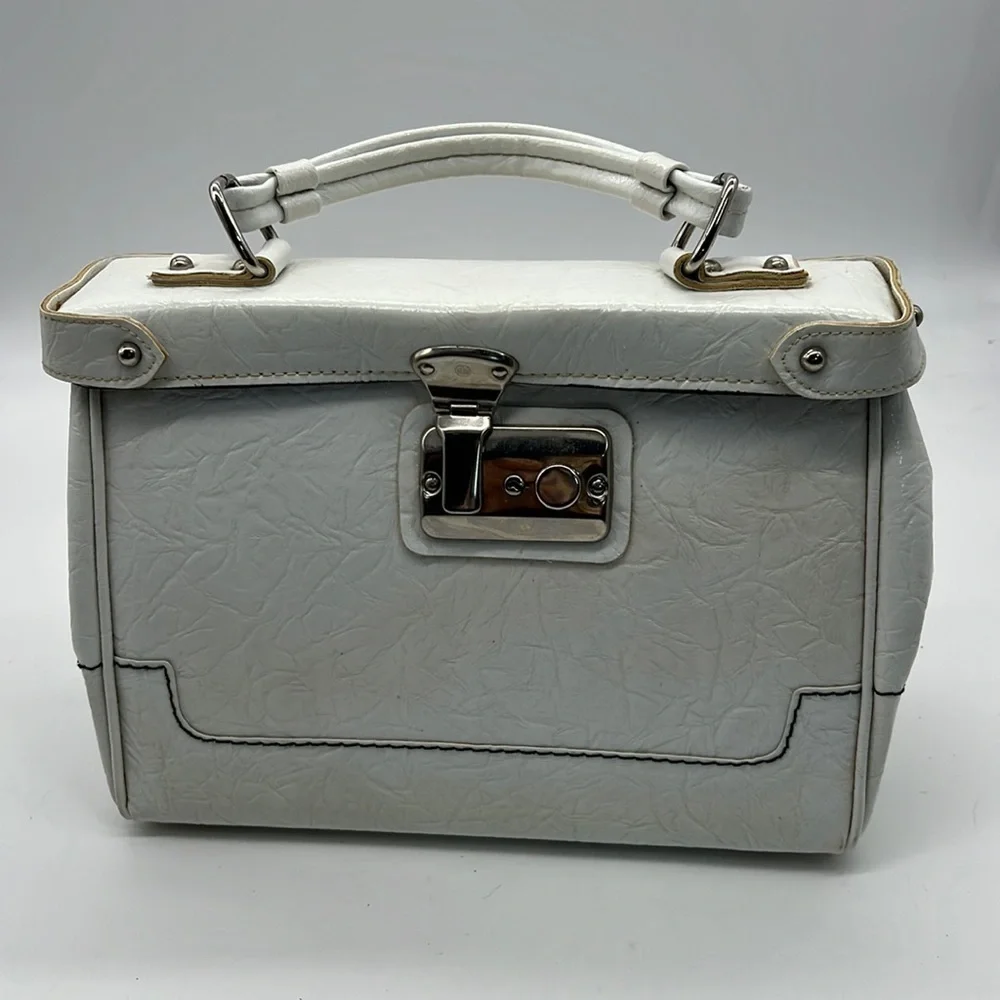 Vintage White Leather Handbag
